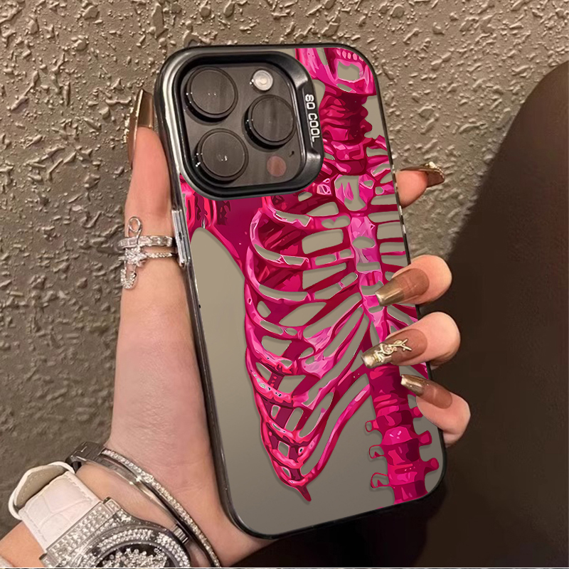 高級ピンクグリーン スカル柄 iPhone 17 16 15 - Phone Cases Best のレビューと価格