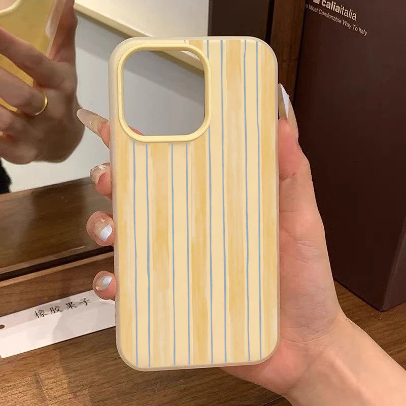 スタイリッシュな黄色のストライプ柄スマホケース Samsun - Phone Cases Yellow のレビューと価格