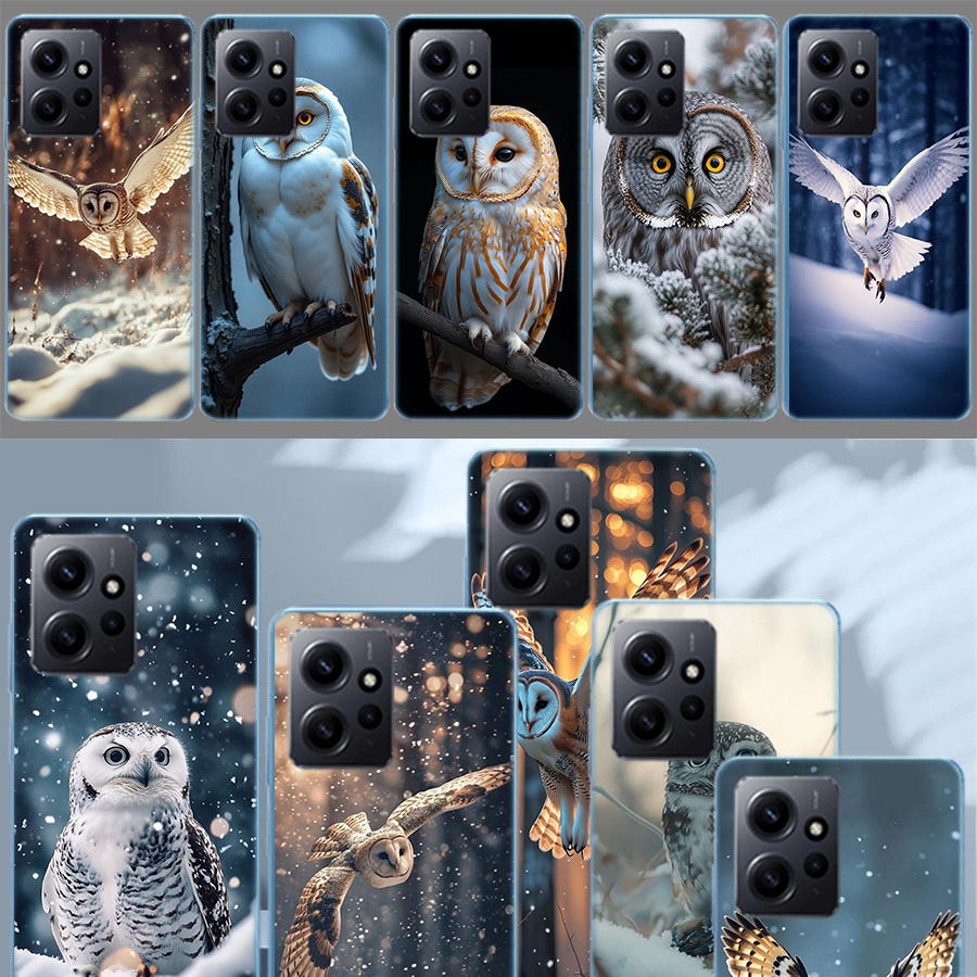冬のフクロウ柄スマホケース Redmi Note 14 15 - Phone Cases Com のレビューと価格