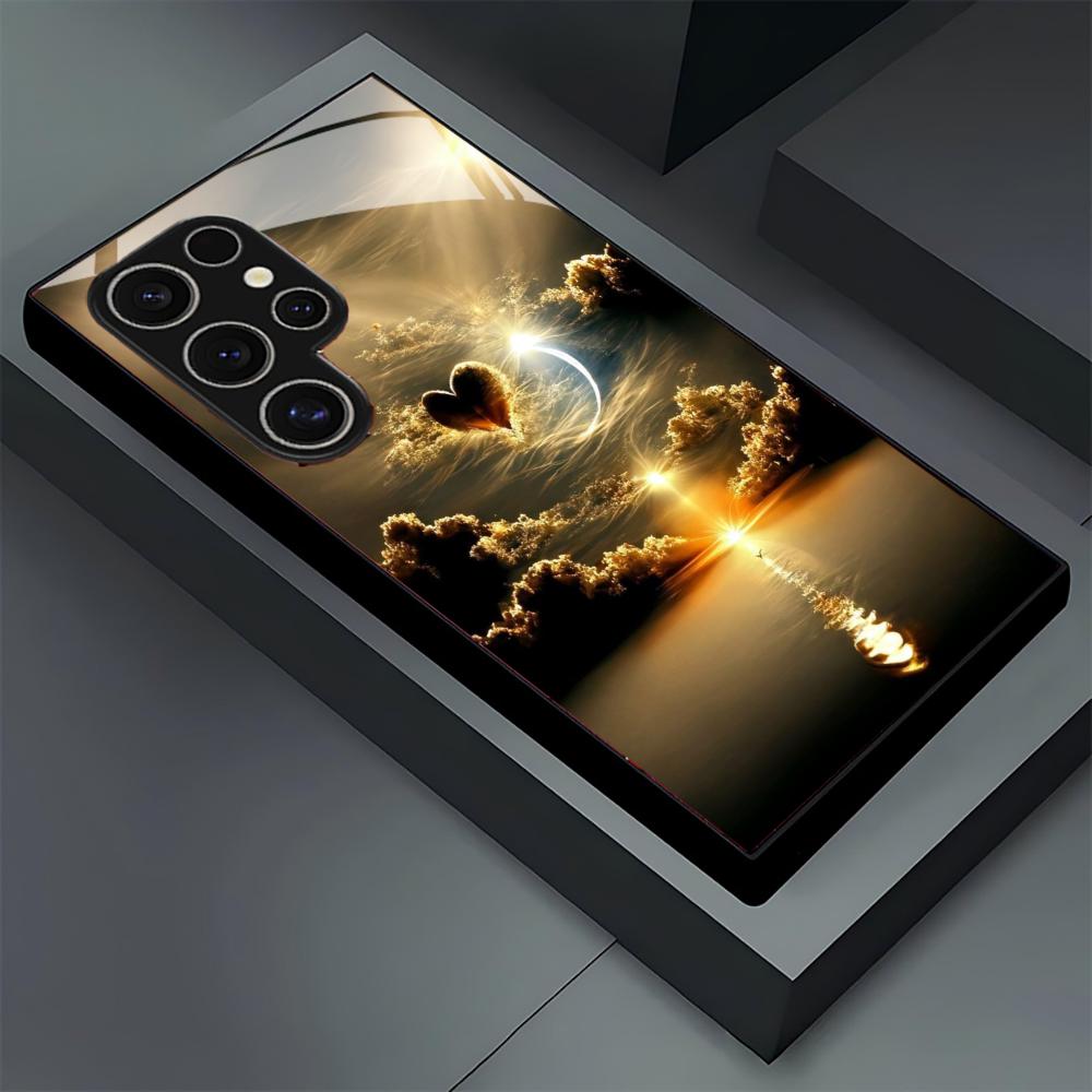 夕日の風景ガラス電話ケースサムスンギャラクシー S26 S2 - Phone Cases For Samsung S21 5G のレビューと価格