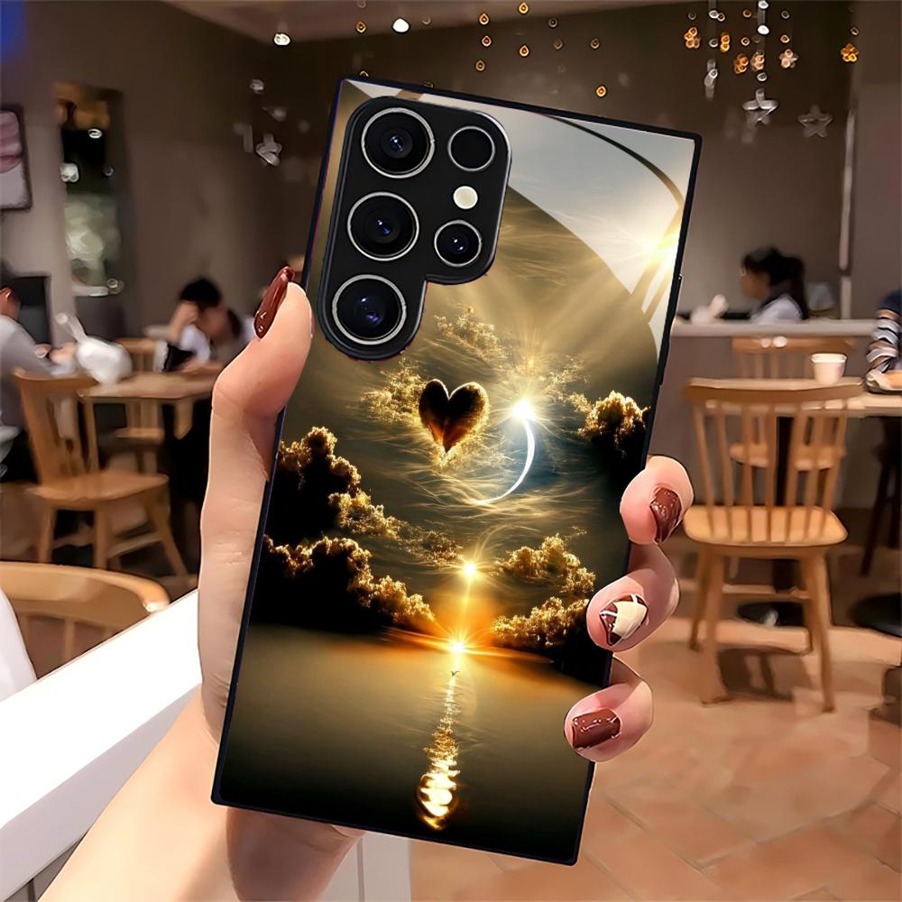 夕日の風景ガラス電話ケースサムスンギャラクシー S26 S2 - Phone Cases For Samsung S21 5G のレビューと価格