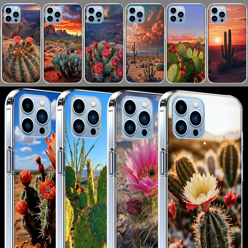砂漠の風景とサボテン柄のスマホケース iPhone 17E  - Phone Cases Com のレビューと価格