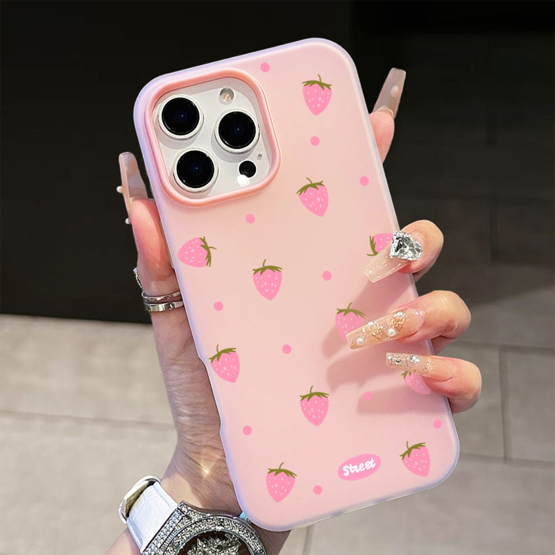 甘いピンクのイチゴ柄スマホケース iPhone 17 11  - Phone Cases Xs のレビューと価格