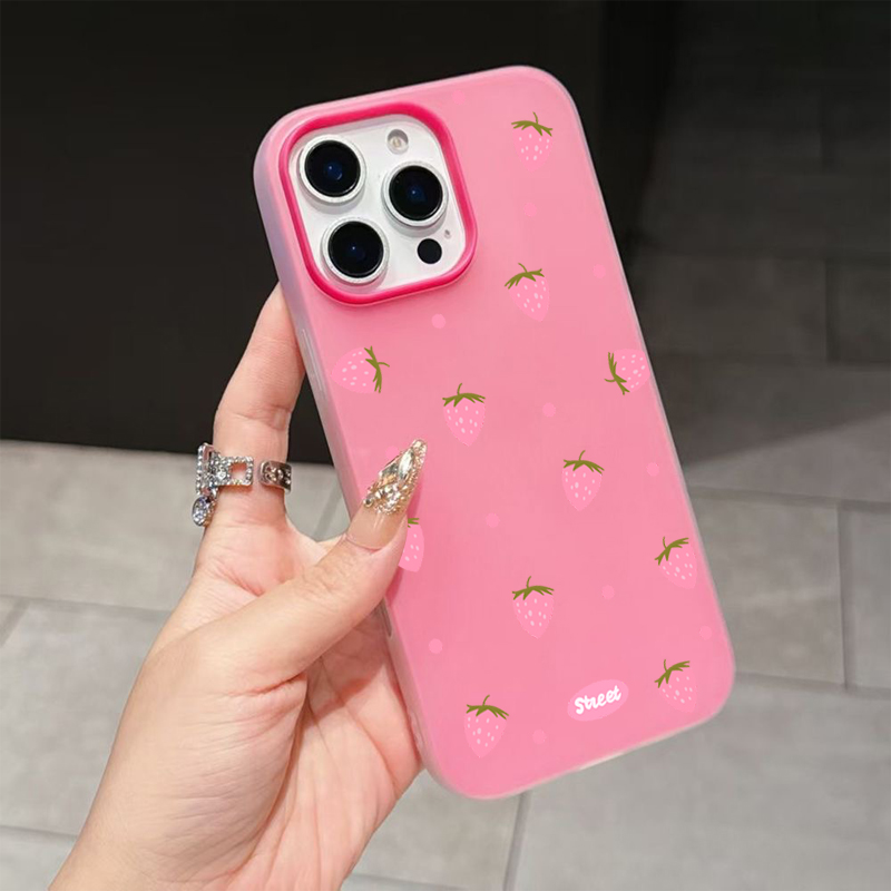 甘いピンクのイチゴ柄スマホケース iPhone 17 11  - Phone Cases Xs のレビューと価格