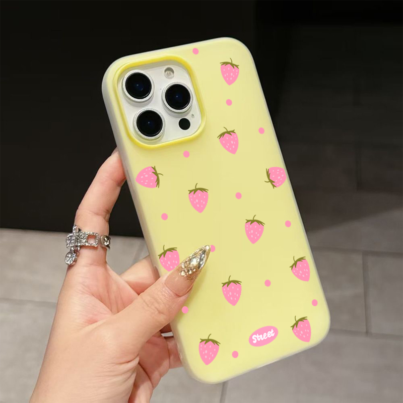 甘いピンクのイチゴ柄スマホケース iPhone 17 11  - Phone Cases Xs のレビューと価格