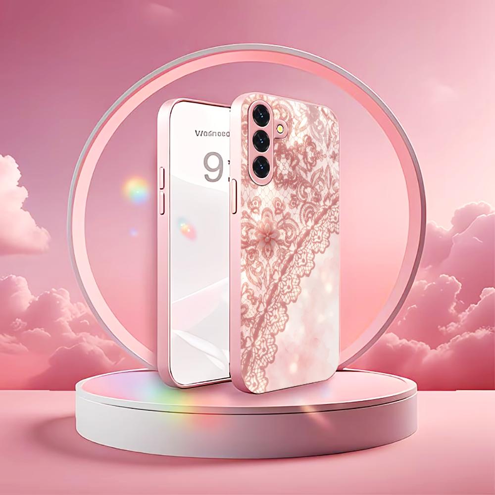 絶妙なピンクのレース模様のスマホケース s26 ultra  - Phone Cases Quad Lock のレビューと価格