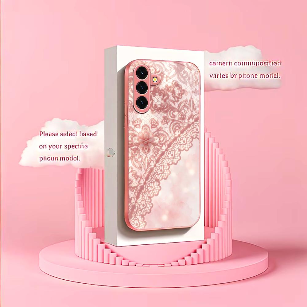 絶妙なピンクのレース模様のスマホケース s26 ultra  - Phone Cases Quad Lock のレビューと価格