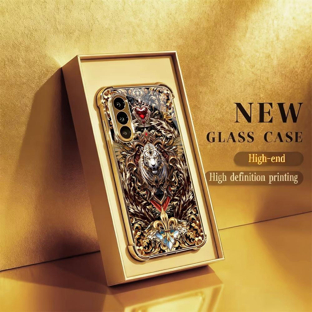 花柄ゴールデンタイガーファッションスマホケース s26 ul - Phone Cases Quad Lock のレビューと価格