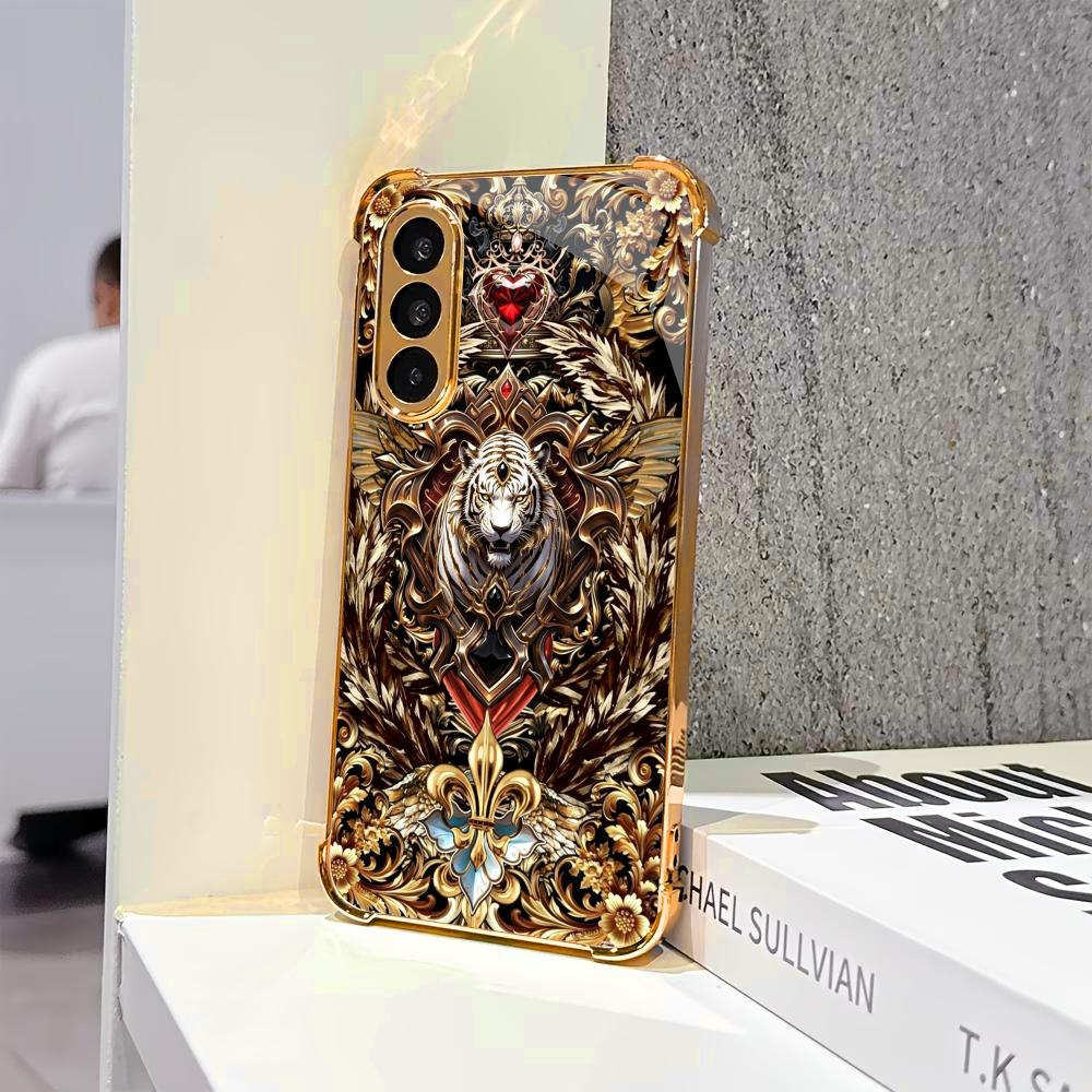 花柄ゴールデンタイガーファッションスマホケース s26 ul - Phone Cases Quad Lock のレビューと価格