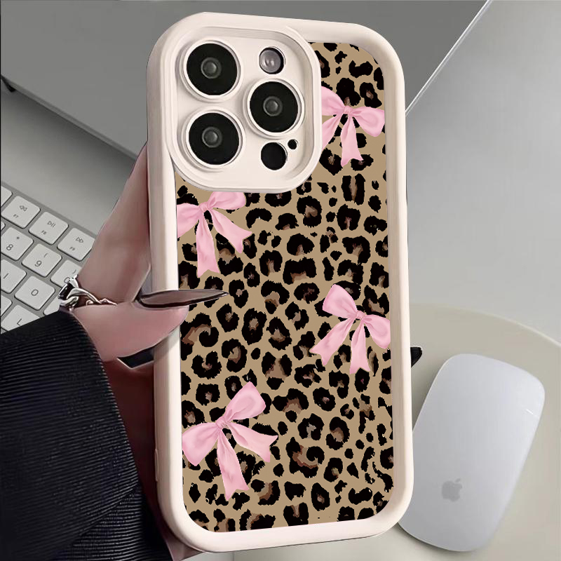 高級感のあるレオパード柄リボン付きスマホケース iPhone - Phone Cases Best のレビューと価格