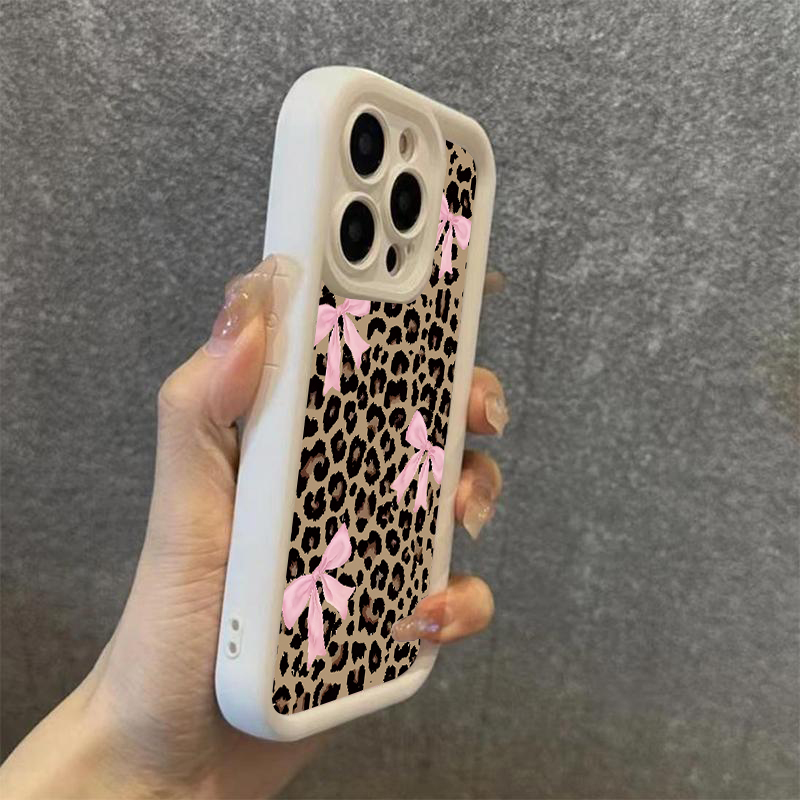 高級感のあるレオパード柄リボン付きスマホケース iPhone - Phone Cases Best のレビューと価格