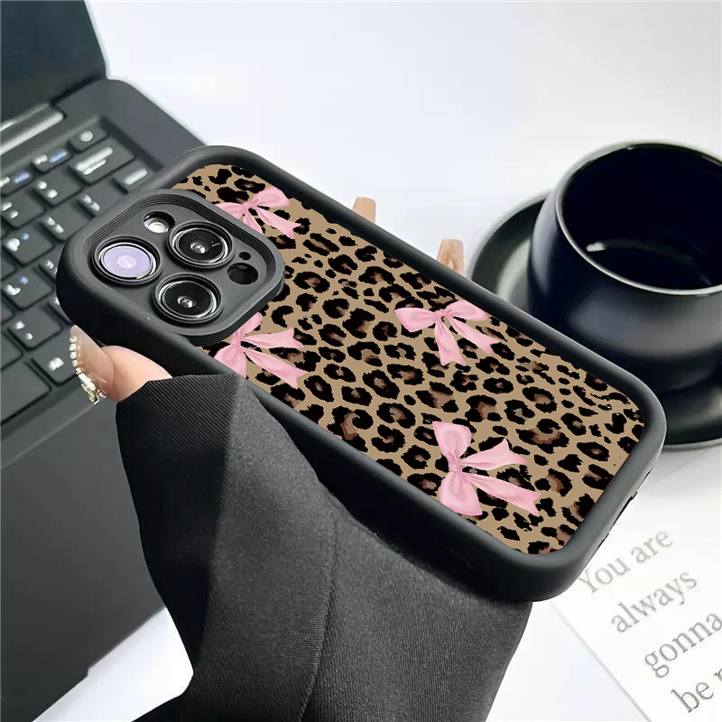 高級感のあるレオパード柄リボン付きスマホケース iPhone - Phone Cases Best のレビューと価格