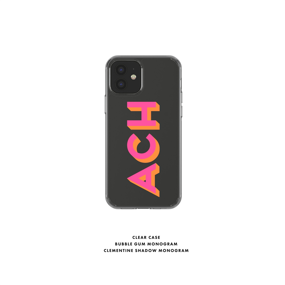 モノグラムのレタリングが付いたクリアケース,iPhone 1 - Monogram Custom Case のレビューと価格