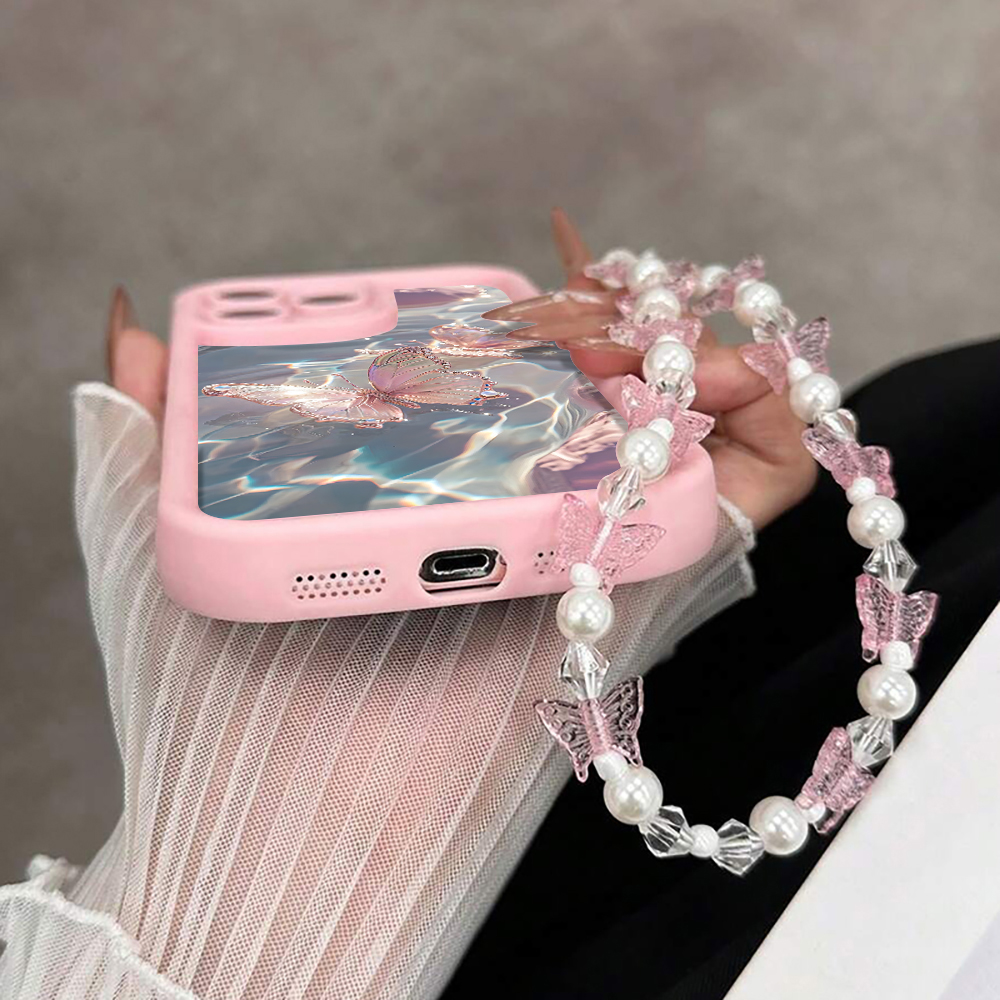 高級ストラップ付きコケットフラワーパターンケース iPhon - Phone Cases Best のレビューと価格