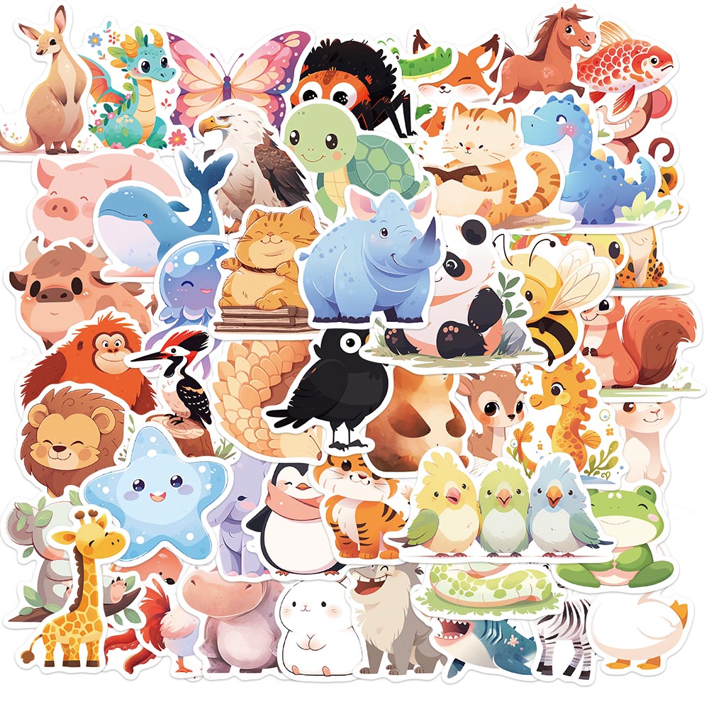 50 個かわいい動物水ボトルステッカー防水ビニールかわいいラ - Phone Cases Kids のレビューと価格