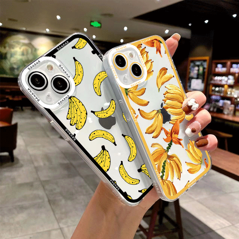 面白い黄色いバナナ柄のクリアスマホケース Samsung A - Phone Cases Yellow のレビューと価格