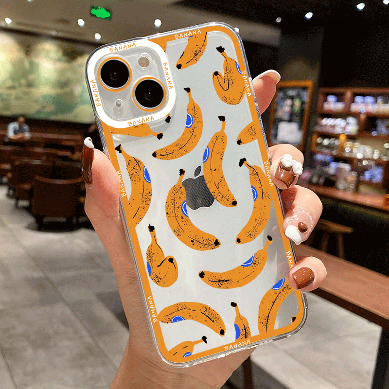 面白い黄色いバナナ柄のクリアスマホケース Samsung A - Phone Cases Yellow のレビューと価格