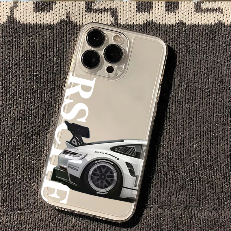 透明でクールなスポーツカー柄のスマホケース iPhone 1 - Phone Cases Best のレビューと価格