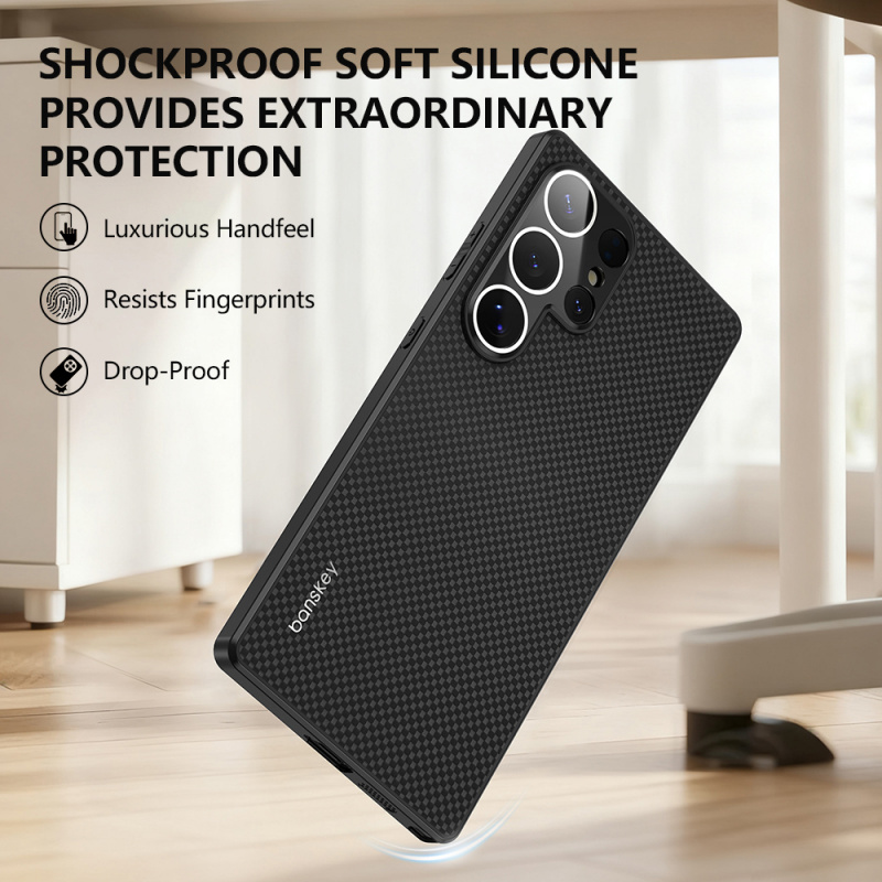 高級無地マットケブラー炭素繊維放熱スマホケース Samsun - Heat Dissipation Case のレビューと価格