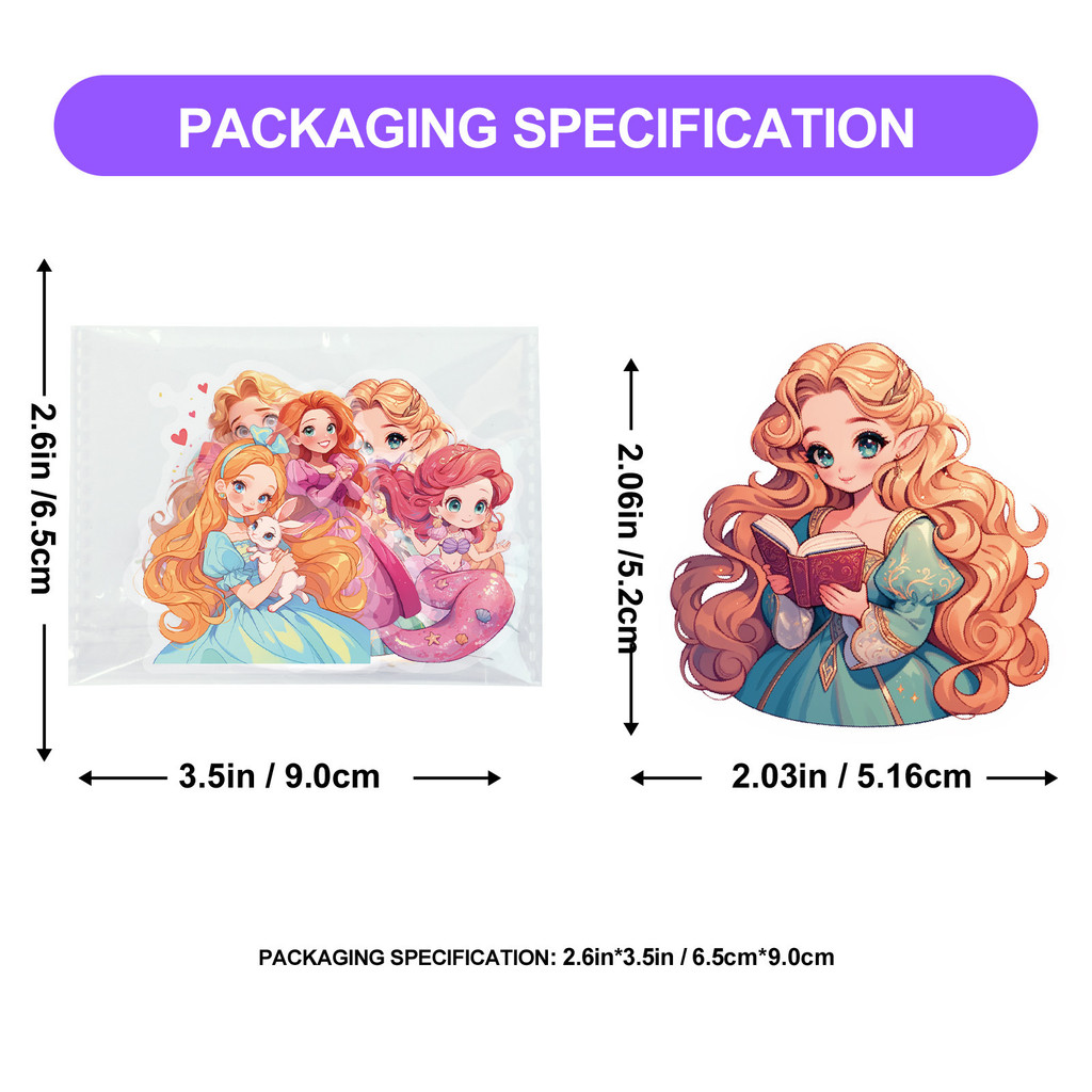 50枚入り おとぎ話のプリンセス 透明防水ステッカー - 子 - Phone Cases Kids のレビューと価格