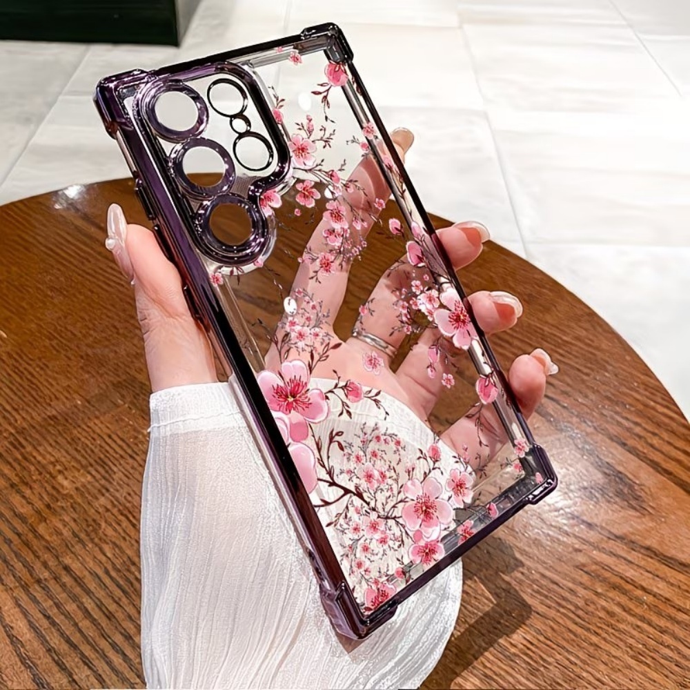 桜の花柄電気メッキ四隅耐衝撃スマホケース Samsung G - Phone Cases Samsung S25 のレビューと価格