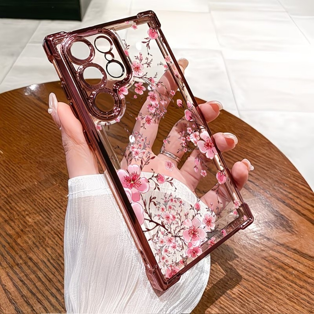 桜の花柄電気メッキ四隅耐衝撃スマホケース Samsung G - Phone Cases Samsung S25 のレビューと価格