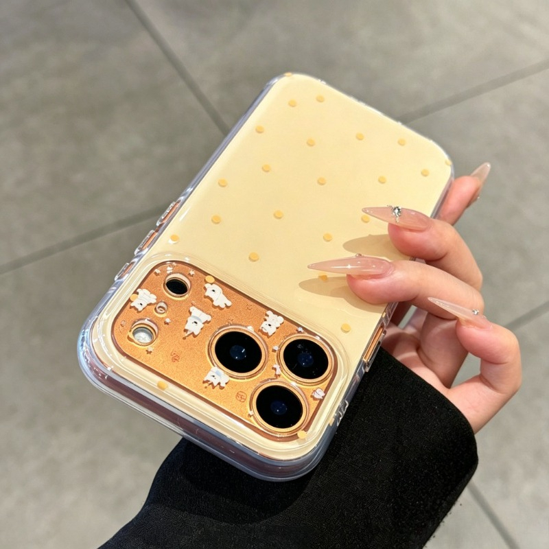 おしゃれで可愛い黄色の水玉模様保護電話ケース iPhone  - Phone Cases Yellow のレビューと価格