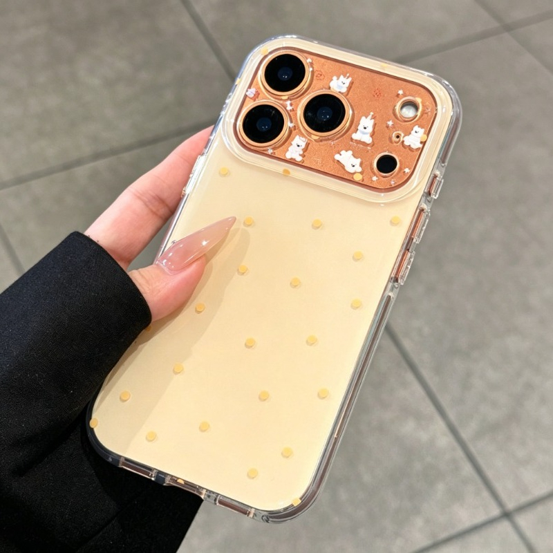 おしゃれで可愛い黄色の水玉模様保護電話ケース iPhone  - Phone Cases Yellow のレビューと価格