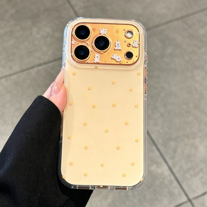 おしゃれで可愛い黄色の水玉模様保護電話ケース iPhone  - Phone Cases Yellow のレビューと価格