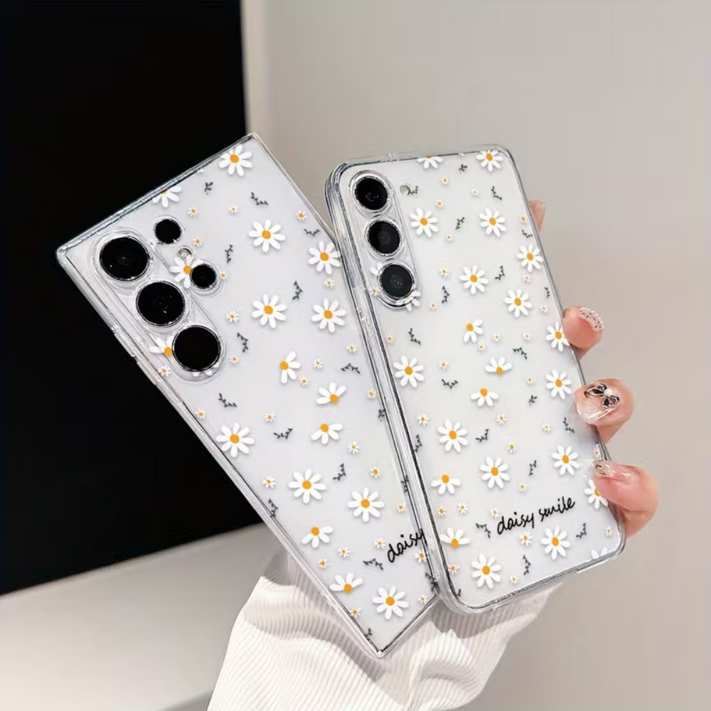 黄色の白いデイジーの花柄スマホケース Samsung Gal - Phone Cases Yellow のレビューと価格