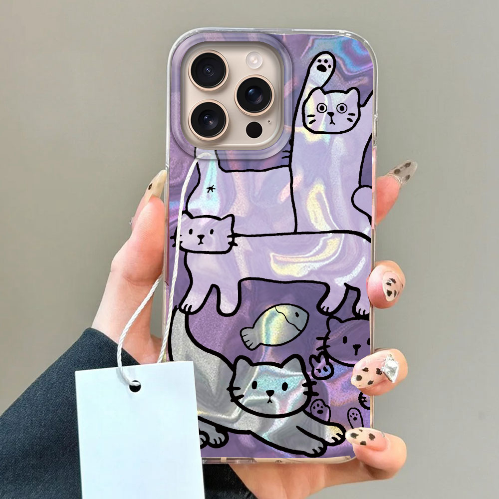 パープルラインキャットフィッシュウォーターテクスチャiPho - Phone Cases Best のレビューと価格