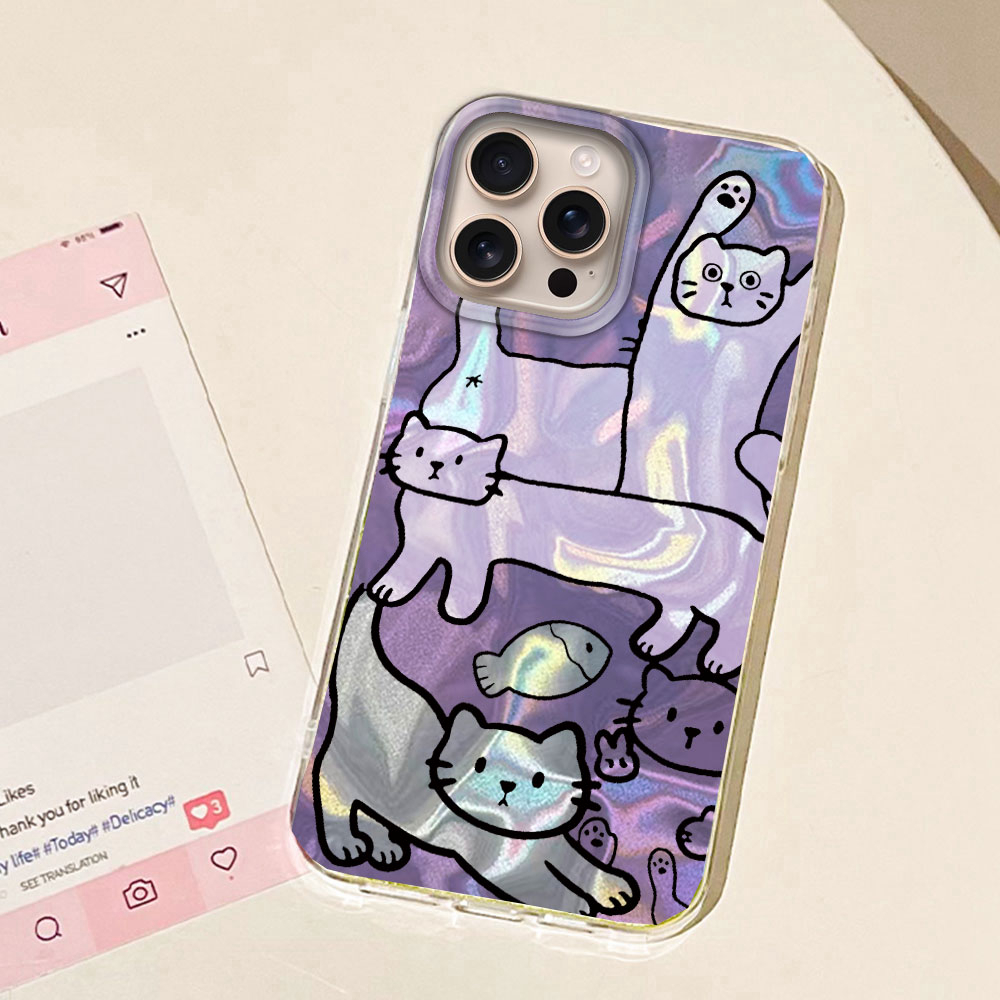 パープルラインキャットフィッシュウォーターテクスチャiPho - Phone Cases Best のレビューと価格