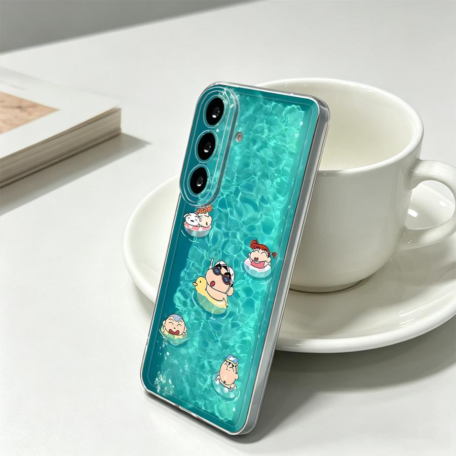 黄色い傘を持つ少年のスマホケース（Samsung Galax - Phone Cases Yellow のレビューと価格