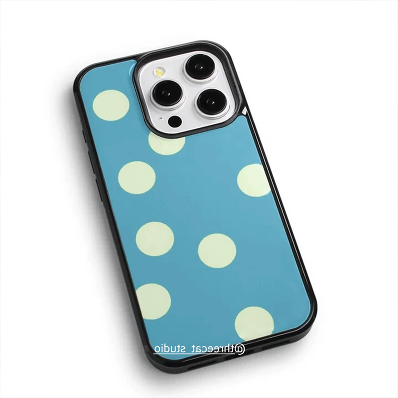 優しい女の子の湖ブルーミルクイエロー大きな水玉模様のiPho - Phone Cases Yellow のレビューと価格