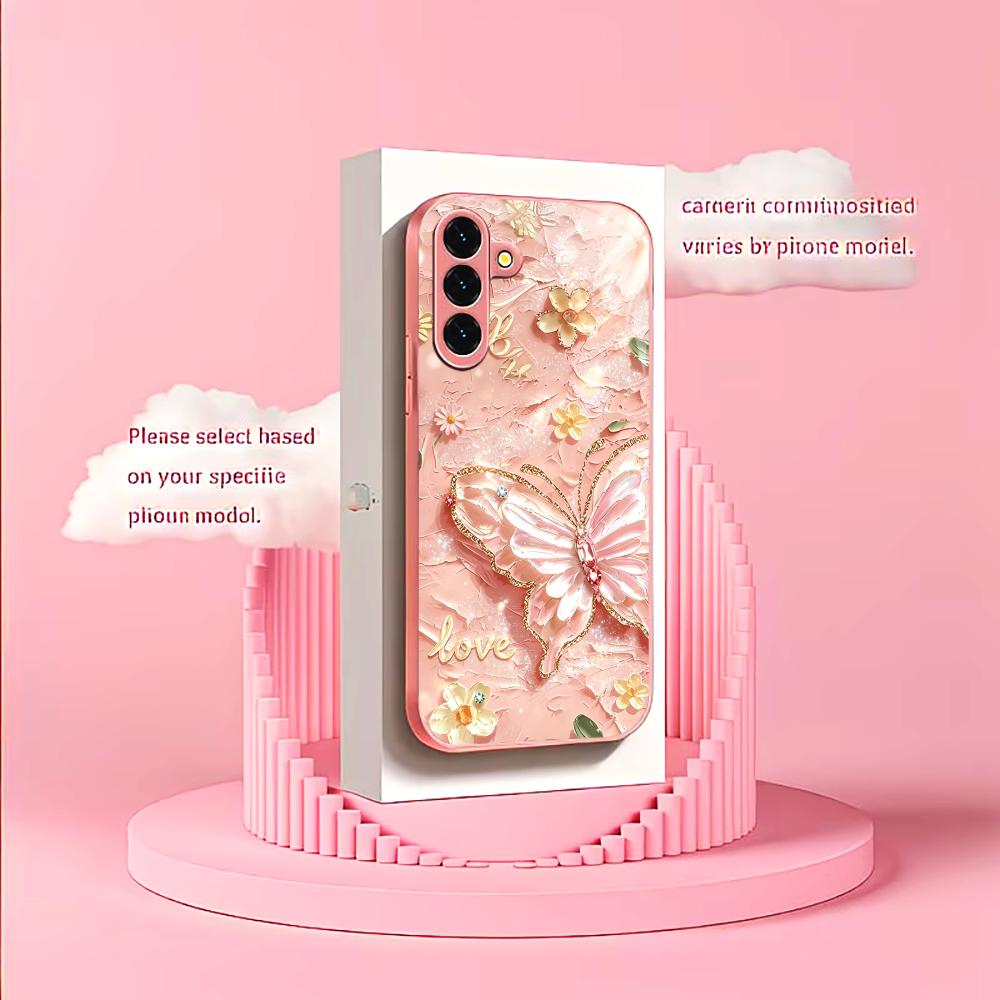 ピンクグリッターバタフライファッションフォンケース s26  - Phone Cases Quad Lock のレビューと価格